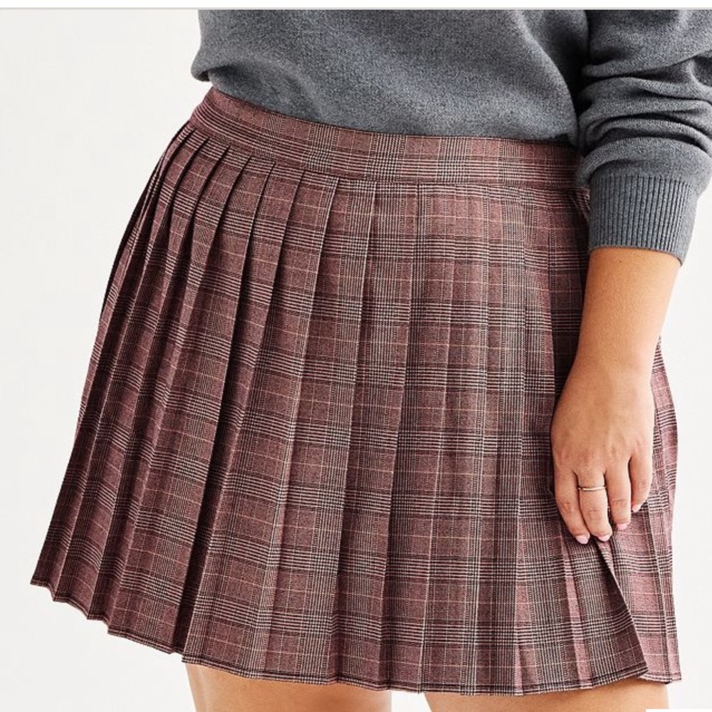 Plaid Pleated Skort Plus Size